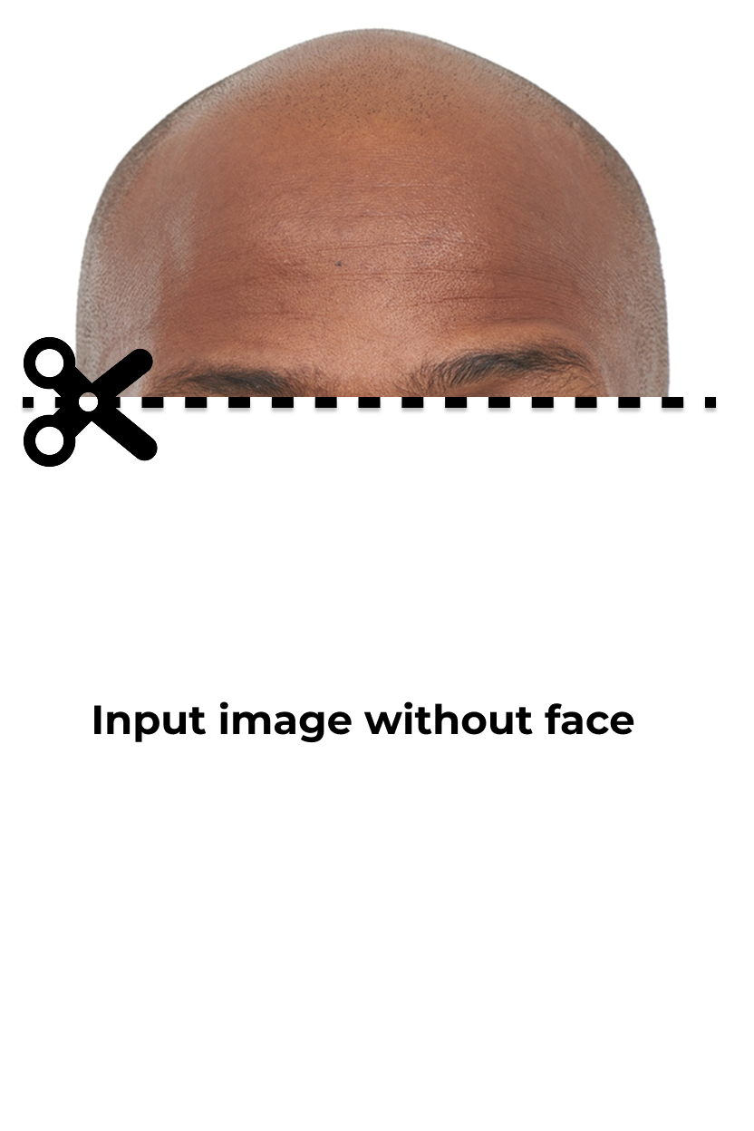 Sample 3 (just the forehead was provided as input) Before